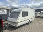 Swift Toscane 390EK enkele bedden + tent+luifel, Caravans en Kamperen, Caravans, Koelkast, Tot en met 2, Bedrijf, Treinzit
