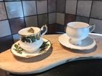 2 fine bone China kop en schotel,Queens Rosina,en Rosina, Verzamelen, Porselein, Kristal en Bestek, Verzenden, Zo goed als nieuw