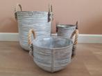 3 rotan manden, Huis en Inrichting, Ophalen, Overige materialen, Mand, Rond