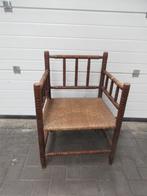 oud Hollandse stoel met gedraaide poten en rieten zitting, Huis en Inrichting, Stoelen, Ophalen, Riet of Rotan, Gebruikt, Bruin