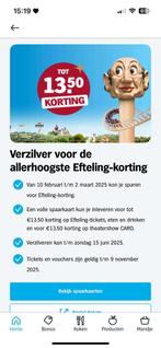 Efteling; € 13,50 korting met AH actie, 52 volle kaarten, Drie personen of meer, Kortingsbon, Pretpark