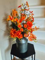 Zinken melkbus inclusief geweldig mooi boeket zijden bloemen, Ophalen of Verzenden, Nieuw