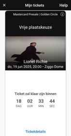 Lionel Richie Ziggo Golden Circle 19 juni 2025, Tickets en Kaartjes, Concerten | Overige, Twee personen, Juni