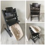 Stokke Tripp Trapp zwart met babyset en newbornset, Kinderen en Baby's, Kinderstoelen, Ophalen of Verzenden, Zo goed als nieuw