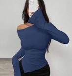 Marine blauw off shoulder long sleeve, Kleding | Dames, Tops, Ophalen of Verzenden, Nieuw, Korte mouw