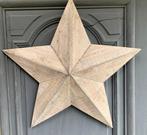 Reclaimed Wood Houten Ster Krans 60x60cm met Ophangkoord, Huis en Inrichting, Woonaccessoires | Kransen, Ophalen of Verzenden