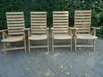 4 verstelbare teakhouten tuinstoelen / Teak & Garden, Ophalen, Gebruikt, Teakhout, Verstelbaar