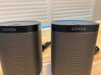 Zwarte sonos play 1 speakerset + flexson tafelstand, Audio, Tv en Foto, Luidsprekers, Onbekend, Ophalen of Verzenden, Zo goed als nieuw