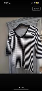 gestreepte zwart-wit top met 3/4 mouw, Kleding | Dames, Tops, Maat 38/40 (M), Wit, Ophalen of Verzenden, Zo goed als nieuw