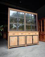 Stoere Buffetkast | Winkelkast | Teak X Staal  #2054, Huis en Inrichting, Kasten | Buffetkasten, 200 cm of meer, Ophalen of Verzenden