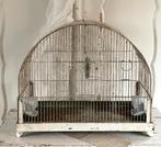 Brocante oude Franse vogelkooi sleets wit, Antiek en Kunst, Ophalen of Verzenden