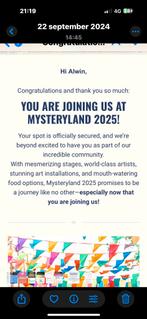 Mysteryland 2025  2x weekend tickets 22,23 en 24 augustus, Tickets en Kaartjes, Twee personen, Augustus