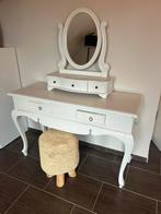 Kaptafel met spiegel en poef, Ophalen of Verzenden, Gebruikt, Hout, 50 tot 100 cm