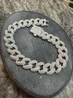 Prachtige 925 zilveren cubaan link armband ICED, Sieraden, Tassen en Uiterlijk, Kettingen, Ophalen of Verzenden, Nieuw, Goud