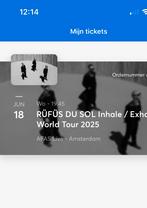 2x tickets Rufus Du Sol 18 Juni, Tickets en Kaartjes, Concerten | Overige, Twee personen, Juni