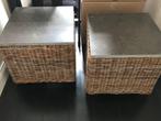 Rieten bijzettafels voor binnen/veranda/buiten, Ophalen, Overige materialen, Vierkant, 55 tot 75 cm