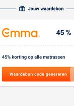 EMMA SLEEP 45% KORTING TOT WEL €600 korting!!, Tickets en Kaartjes, Eén persoon, Kortingsbon, Overige typen