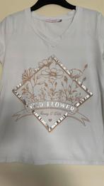 Wit shirt met print, Kleding | Dames, T-shirts, Wit, Maat 42/44 (L), Ophalen of Verzenden, Zo goed als nieuw