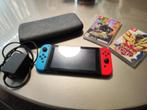 Nintendo Switch V2 + 2 games, Spelcomputers en Games, Zonder controller, Ophalen, Switch 2019 Upgrade, Gebruikt