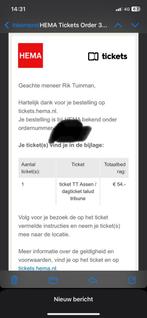 HEMA ticket zondag TT, Tickets en Kaartjes, Eén persoon, Overige soorten, Overige typen