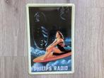 Vintage PHILIOS RADIO reclame bord (geen emaille) NEW OLD, Ophalen of Verzenden, Zo goed als nieuw, Reclamebord